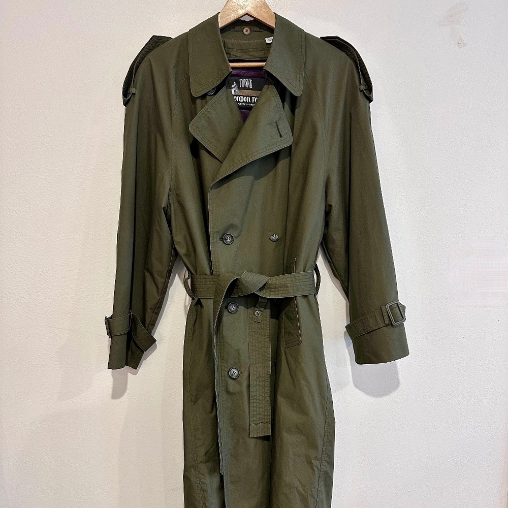 Vintage London Fog Army Green Trench Coat